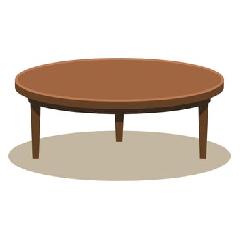 round coffee table illustration vector