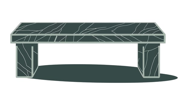 a black and white drawing of a table with a marble top vector