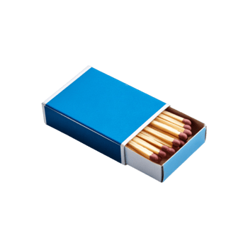 Realistic matchbox on transparent background png