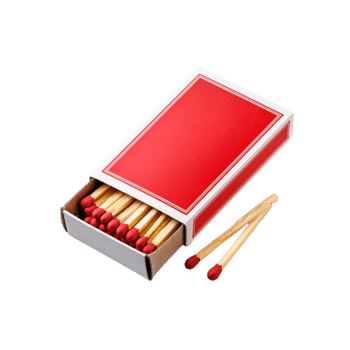 Top view of matchbox on transparent background png
