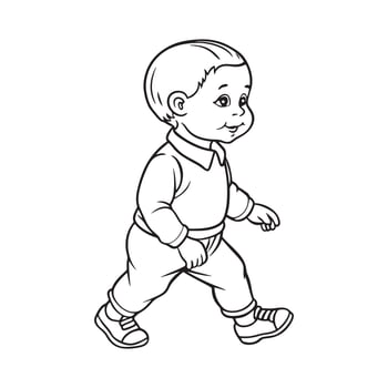 A baby walking Illustration on white background of image vector