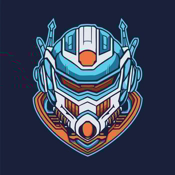 AI robot with a futuristic look vector