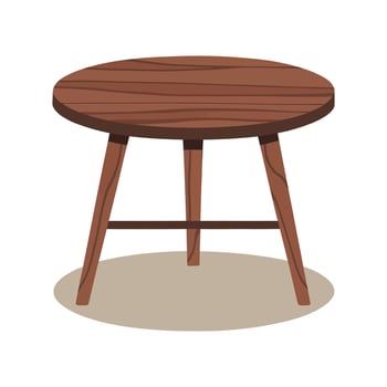 wooden table with legs on white background illustration vector