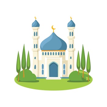 Mosque in a green oasis vector
