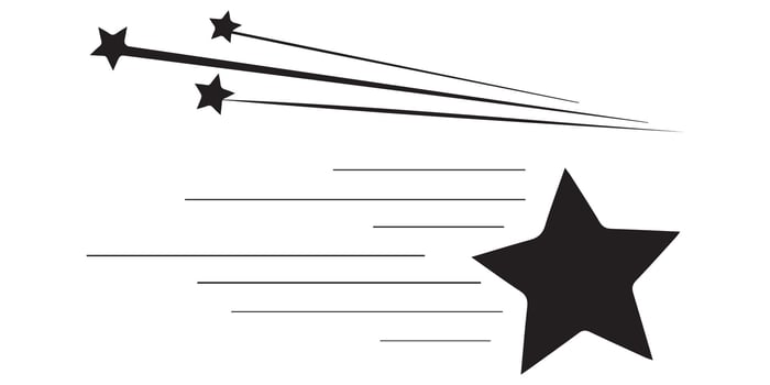 Shooting Stars Icons Falling Stars with Comet Tails vector