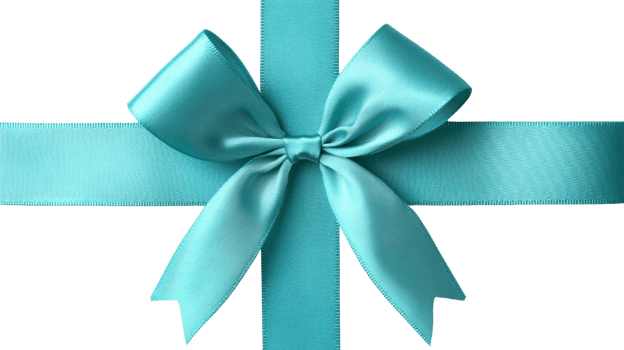 Elegant Aqua Blue Satin Ribbon Bow Gift Wrapping Decoration Present Packaging png