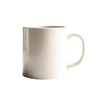 White ceramic mug on clean background perfect for showcasing beverage concepts, white ceramic mug object on isolatedisolated on Transparent background png
