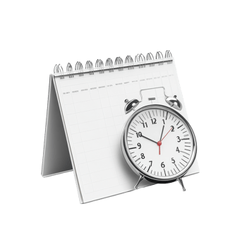 Calendar and clock on a Transparent background for scheduling tasks and managing time effectively, background calendar and clockisolated on background png