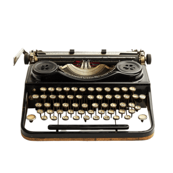 Vintage typewriter showcasing classic design on a clean Transparent background for writing enthusiasts, Vintage typewriter on png