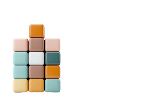 Colorful building blocks arranged in tower, showcasing creativity and fun png