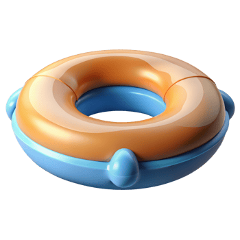 Blue and orange life preserver 3d render isolated on transparent png