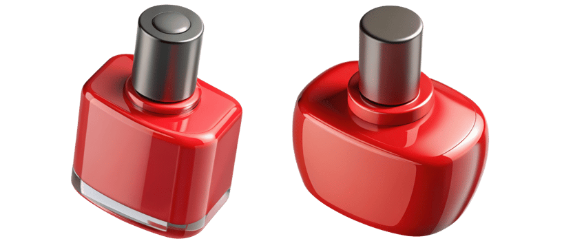 Two red bottles with a black lid png