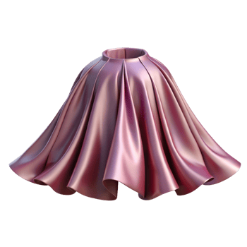 Flowing pink skirt 3d render isolated on transparent png
