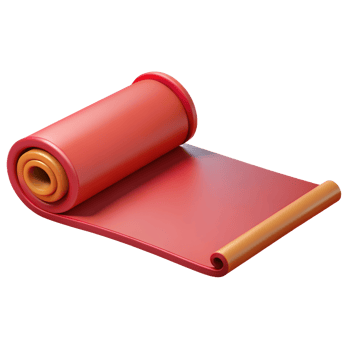 Rolled-up red carpet 3d render isolated on transparent png