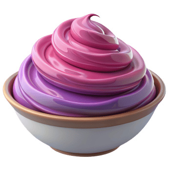A bowl of purple and pink ice cream png