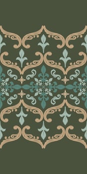 opulent shade of green, evoking a sense of luxury and timeless elegance. a stylized lily flower historically associated with French royalty. Rich Border for All Decoration With Royal Gold Ornament. vector