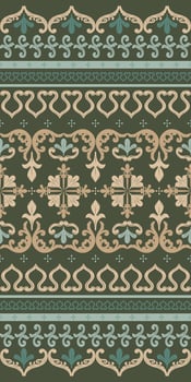 Royal Scroll Ornament Traditional Ancient Embroidery of Wealth Elaborate Exquisitely Pattern for textiles, wallpapers, packaging for an elegant, timeless look. Detailed Rich Border Seamless vector