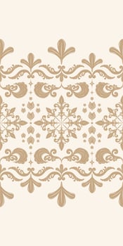 Elegant Exquisitely Brocade Embroidery On Cream Background. A touch of glamour and elegance seamless Pattern. Rich Ornament Border for High Class Design hand Draw Ottoman Traditional and Nature vector