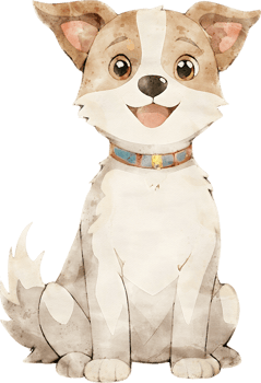 A funny dog sitting illustration png