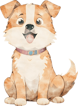 Cartoon happy dog illustration png