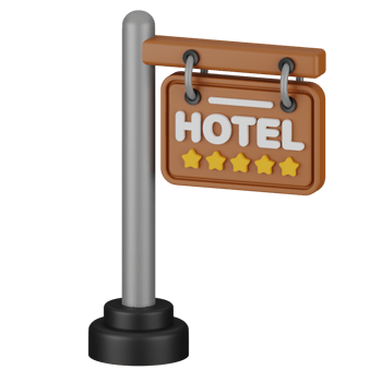 3D Hotel Sign Illustration png