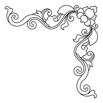 Classic Ornamental Border Patterns with Floral Accents png