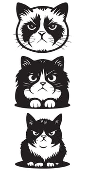 Grumpy Cat Silhouette Illustration vector