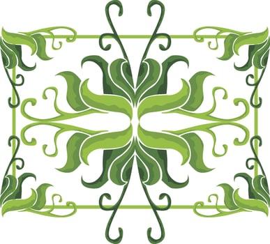Refreshing Green Borders Enhanced by Floral Patterns vector