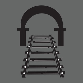 train tunnel isolated flat style design vector