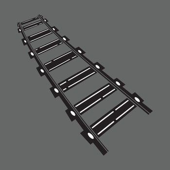 left track railroad icon flat style vector