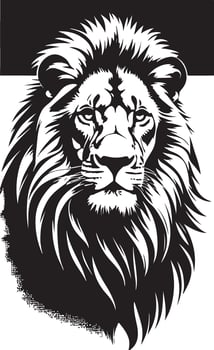 A lion art illustration with white background vector