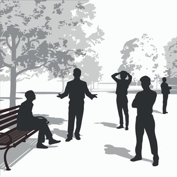 people in the park silhouette vector