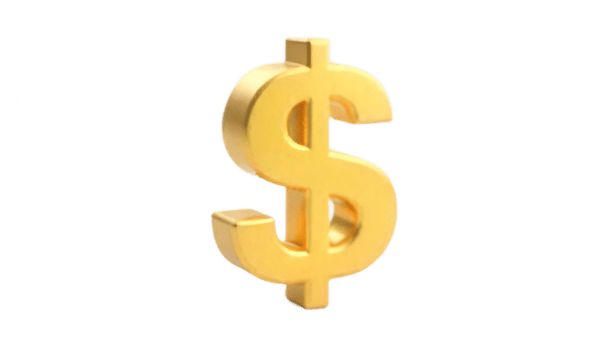 Golden Dollar Sign 3D Render High-Quality Illustration for Finance and Business Concepts png