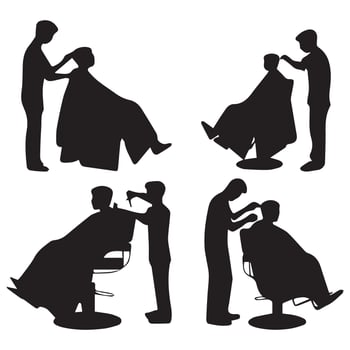 Barber Man Silhouette Illustration vector