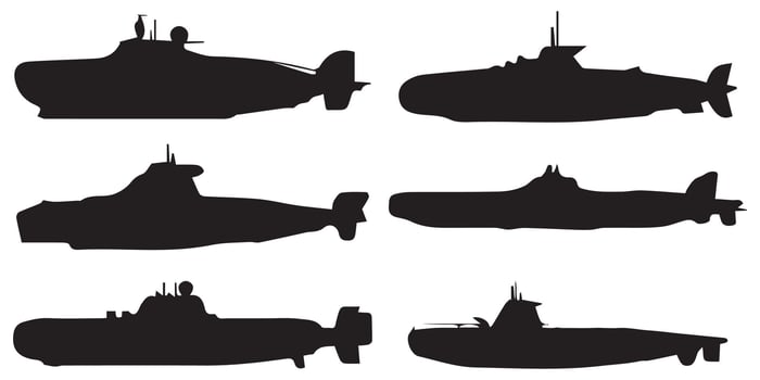 Submarine Silhouettes Illustration vector