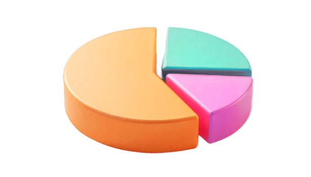 3D Colorful Pie Chart Data Visualization Business Analytics Graphic Representation png