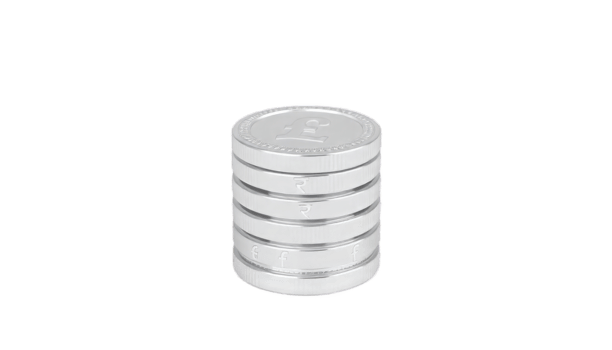 Stack of Silver Coins. A 3D Render of Indian Rupees, Representing Wealth and Finance png