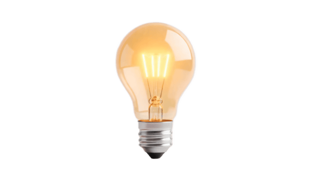 Illuminating Ideas. A Glowing Light Bulb Representing Brilliance and Innovation png