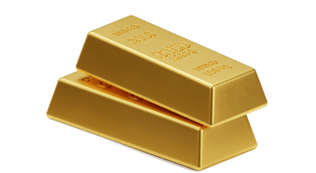 Two 2019 Gold Bars Stacked, 1000g Each, Precious Metal Investment, Wealth Symbol, Shiny Gold Ingots png