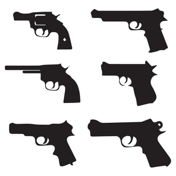 Handgun Silhouettes Illustration vector