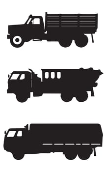 funny Army Logistics Car Silhouette Illustration vector