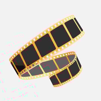 Movie, photography film strip isolated on white background. Film Strip. 3D. Film, Camera, Film Reel. vector