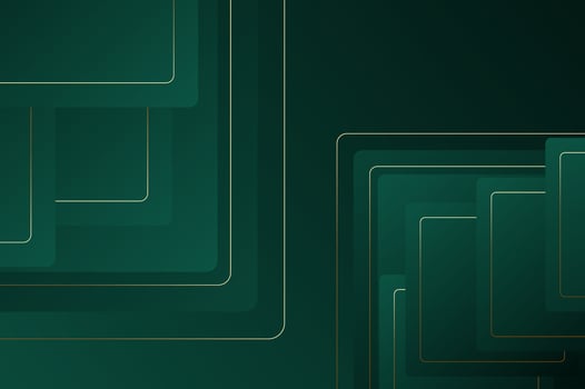 Abstract luxury Green Rounded rectangle shape background with gold line. geometry background with modern and elegant concept. vector