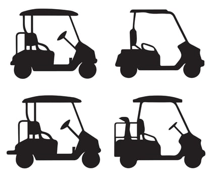 Golf Cart Silhouettes Illustration vector