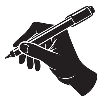 Hand Holding Pen Silhouette Creative Writing Design vector