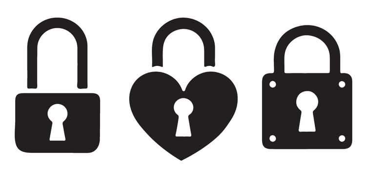 Silhouette Secure Padlocks Design Icon for Various Projects vector