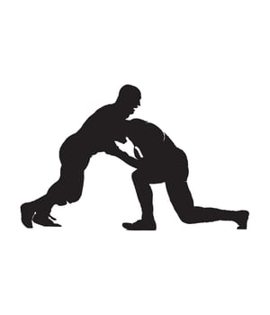 Two men wrestling on a white background vector