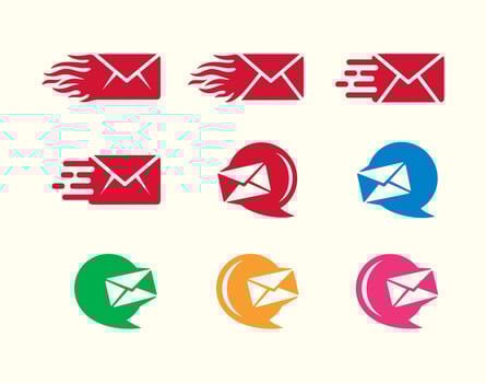 Chat Message and Mail logo icon design set vector
