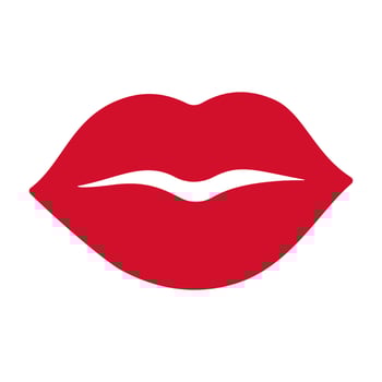Red lips doodle style Hand drawn flat style love isolated icon Romantic symbol of love for web graphic design poster tattoo Valentines Day Greeting card line art illustration vector