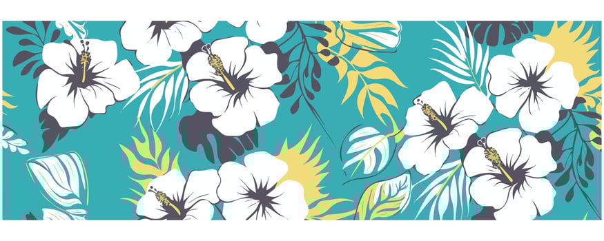 Aloha Hibiscus Flower Tropical Seamless Pattern Hawaiian Style vector